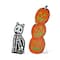 Glitzhome® Halloween Wooden Skeleton Cat and Stacked Pumpkin Porch Decor Set